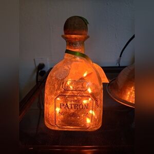 Patrón Bottle Lamp with Warm Glow